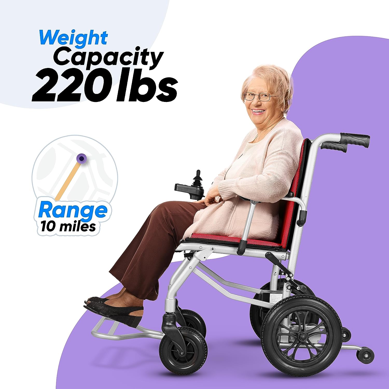 Super Lightweight Foldable Easy Portable Power Motored Electric Wheelchair for Outdoor and Indoor Use
