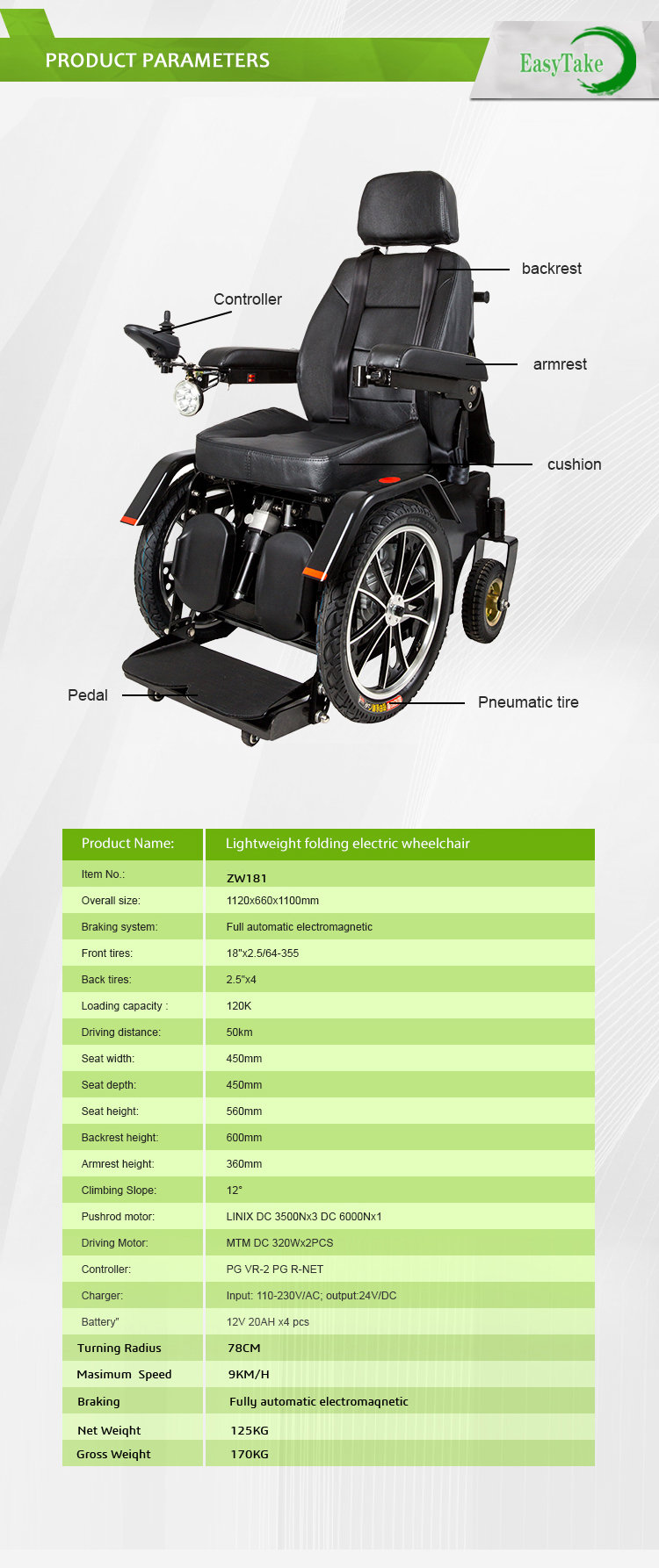 Electric Lift up Seat Reclining Standing Wheelchair