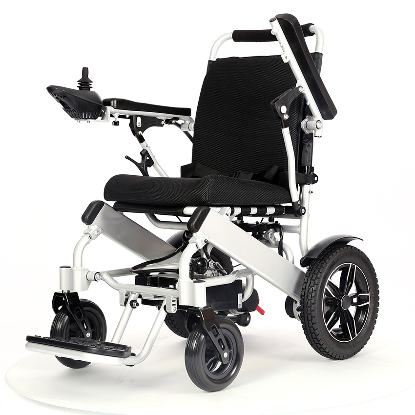 Battery Operated Electric Wheelchair Folding Travel Handicap Disable Power Wheelchair with Reclining Back
