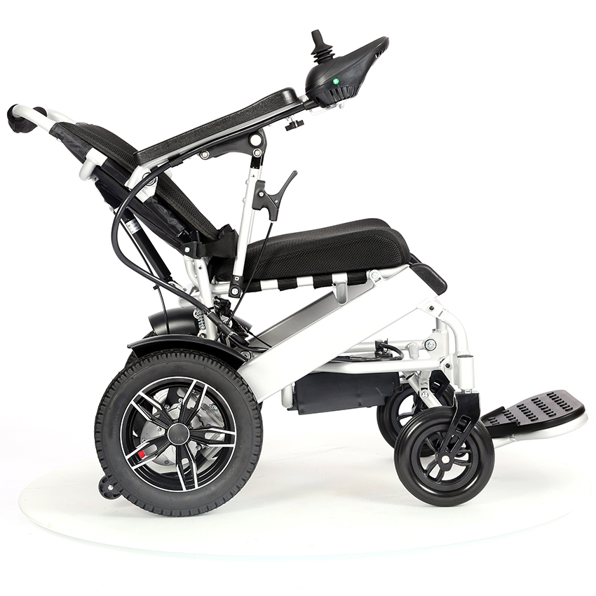 Battery Operated Electric Wheelchair Folding Travel Handicap Disable Power Wheelchair with Reclining Back