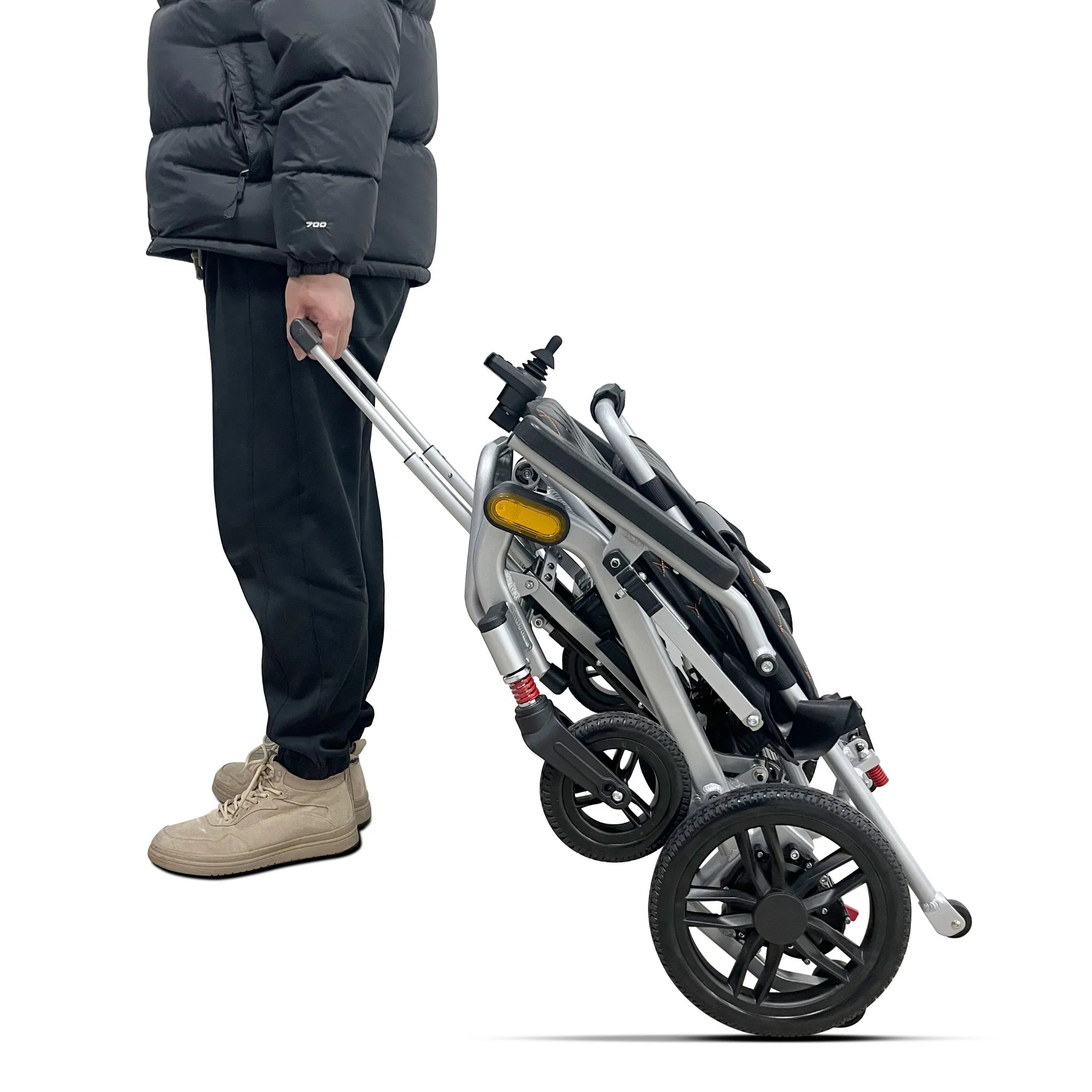 Ksm-603 Hot Selling Cheap Lightweight Wheelchair Power Portable Travel Wheel Chair Foldable Electric Wheelchairs for Disabled