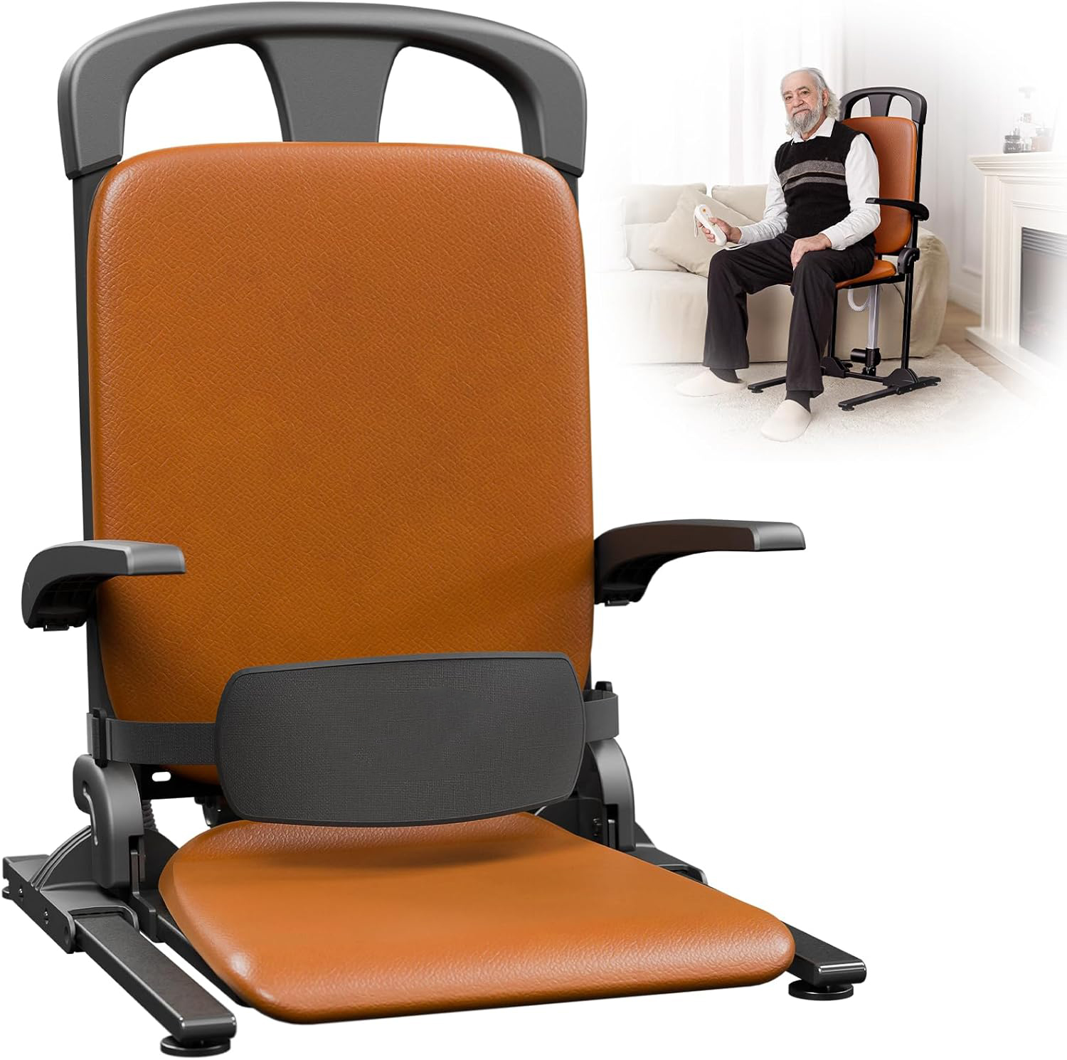 Electric Floor Lift Chair For Elderly Fall Recovery Height Adjustable Patient Lift Device For Disabled Homecare Transfer Aid
