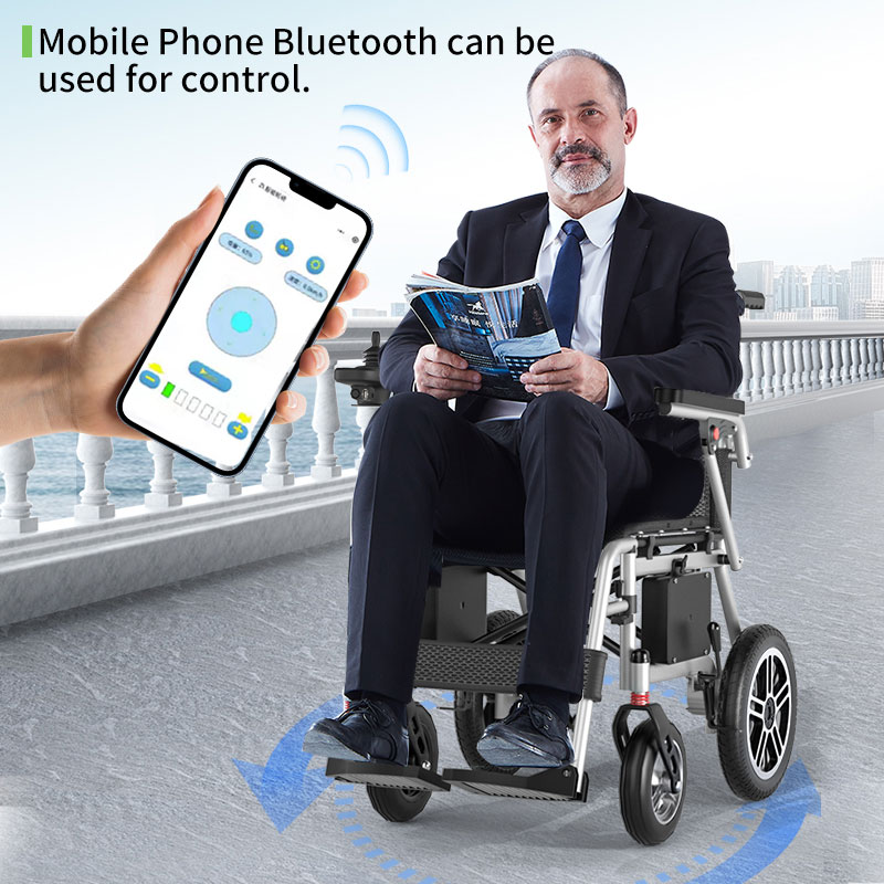 Lightweight Portable Luxury Intelligent Automatic Electric Wheelchair Lithium Battery Powered for Disabled or Elderly