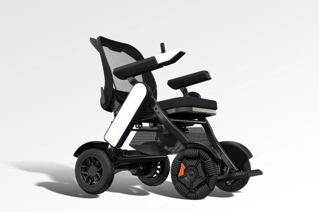 Latest Intelligent Aluminum Omni-Directional Wheel Power Assistance Lightweight Electric Travel Folding Wheelchair