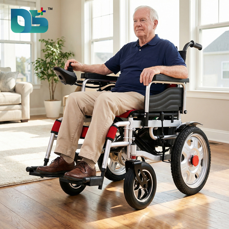 Lightweight Electric Wheelchair Folding Bluetooth Remote Control Power Mobility Scooter Rollator Walking Aid Wheelchair