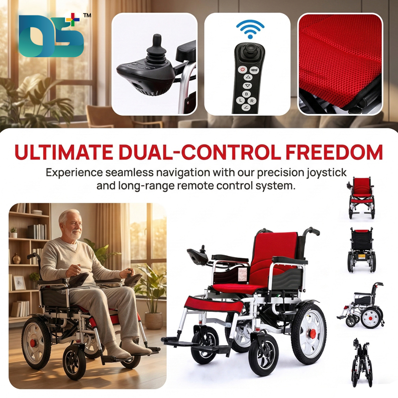 Lightweight Electric Wheelchair Folding Bluetooth Remote Control Power Mobility Scooter Rollator Walking Aid Wheelchair