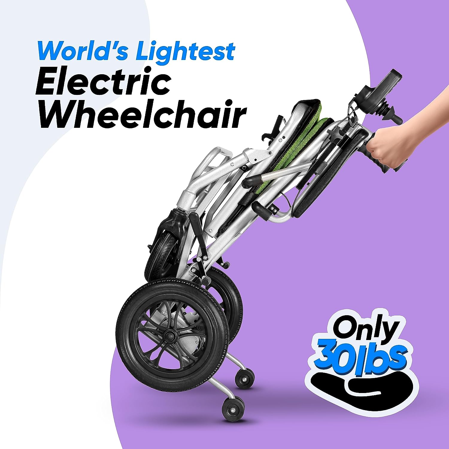 Super Lightweight Foldable Easy Portable Power Motored Electric Wheelchair for Outdoor and Indoor Use