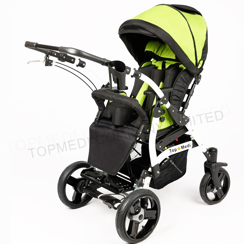 tilt in space special purpose wheelchair with reclining backrest for children with cerebral palsy