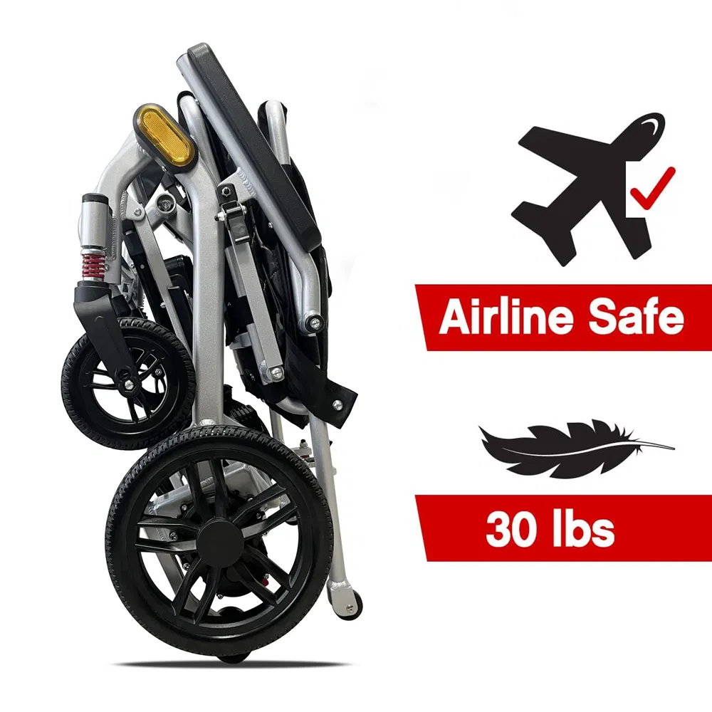 Ksm-603 Cheap Lightweight Electric Wheelchair Direct From Factory Healthcare Travel Mobility Solution with Brushless Motor Power