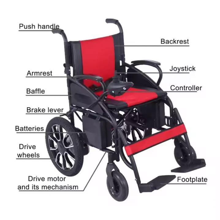 New Released Lightest Lithium Battery Electric Wheel Chair Lightweight Portable Foldable Electric Wheelchair with Long Distance