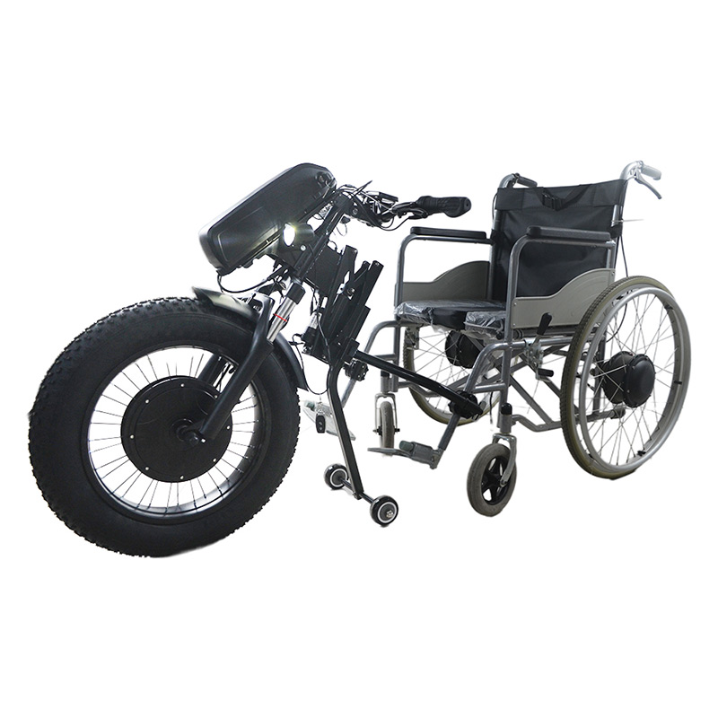 Electric Handbike Lightweight Foldable Wheelchair 1200W 48V Power Assist Front Drive Kit Stainless Steel Portable 35-50km/h