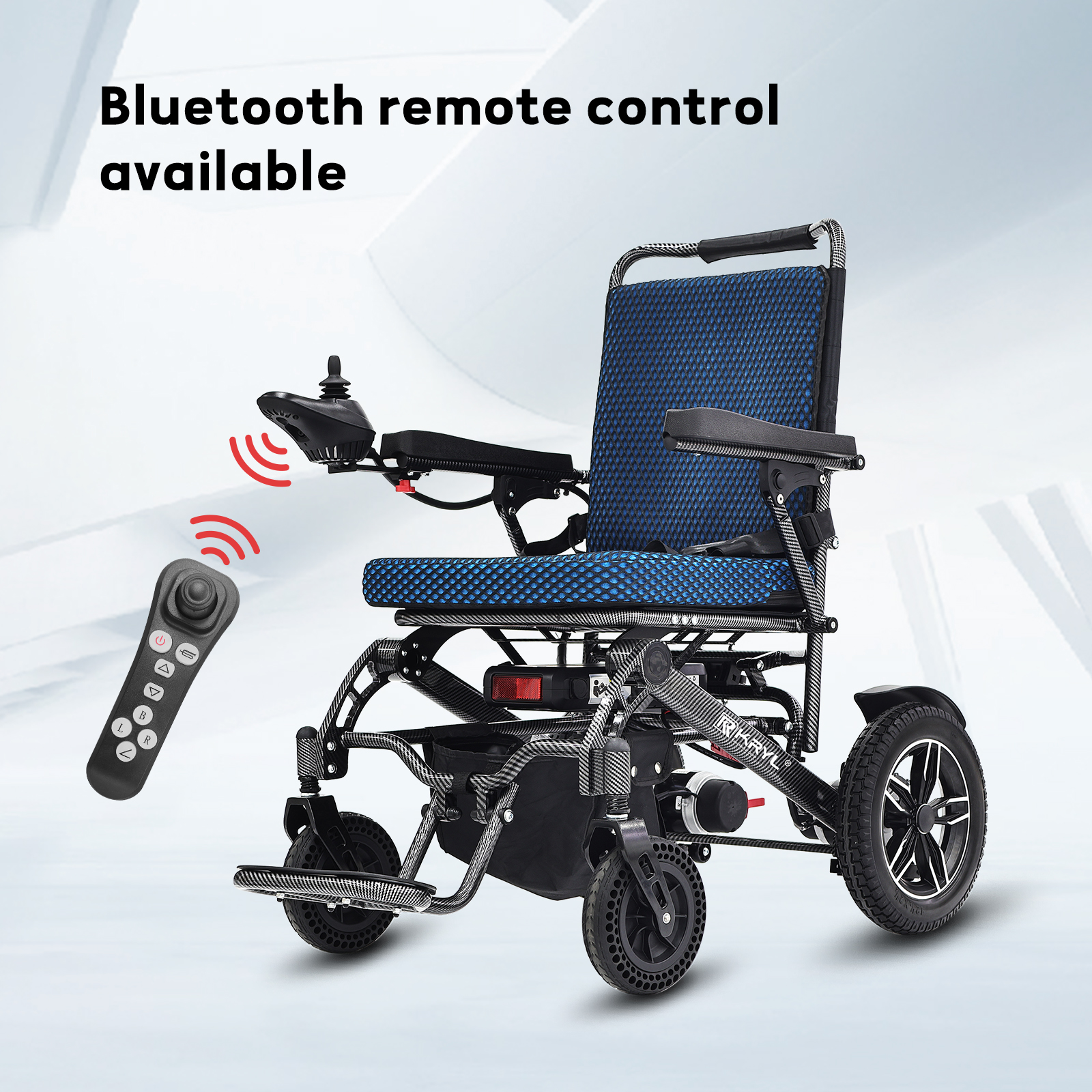 Lightweight Folding Aluminum Alloy Electric Wheelchair Lithium Battery Smart Brake Disabled Portable Anti-Tilt Walker Rollator