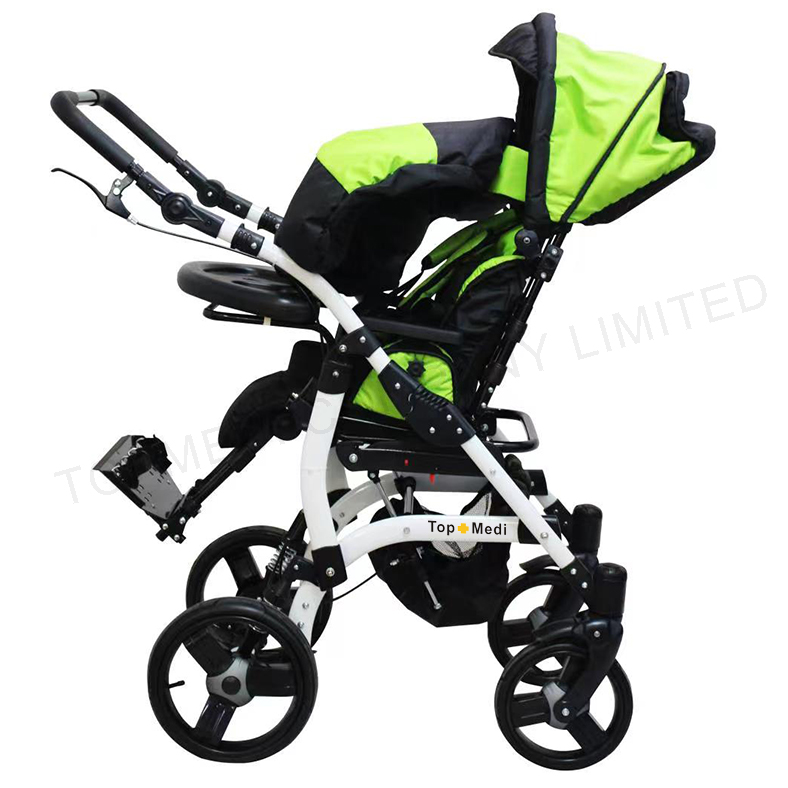 tilt in space special purpose wheelchair with reclining backrest for children with cerebral palsy