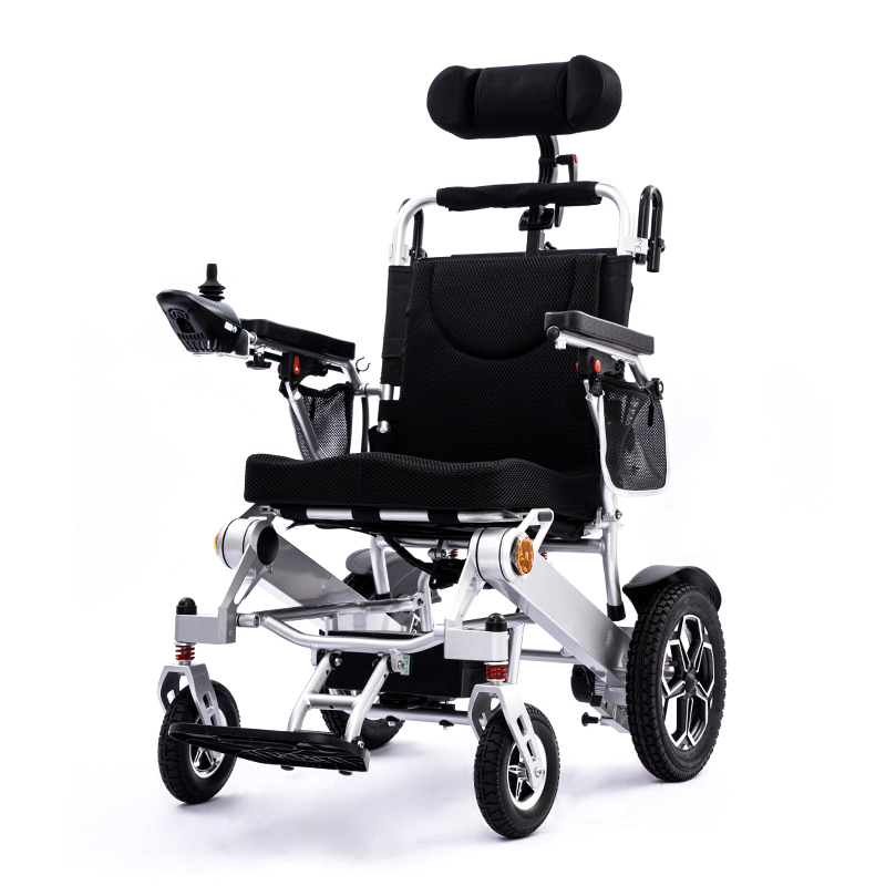 2025 Portable Travel And Foldable Power Motor Headrest Adjustable Remote Control Electric Wheelchair For Disabled Or Elderly