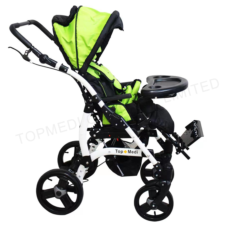 tilt in space special purpose wheelchair with reclining backrest for children with cerebral palsy