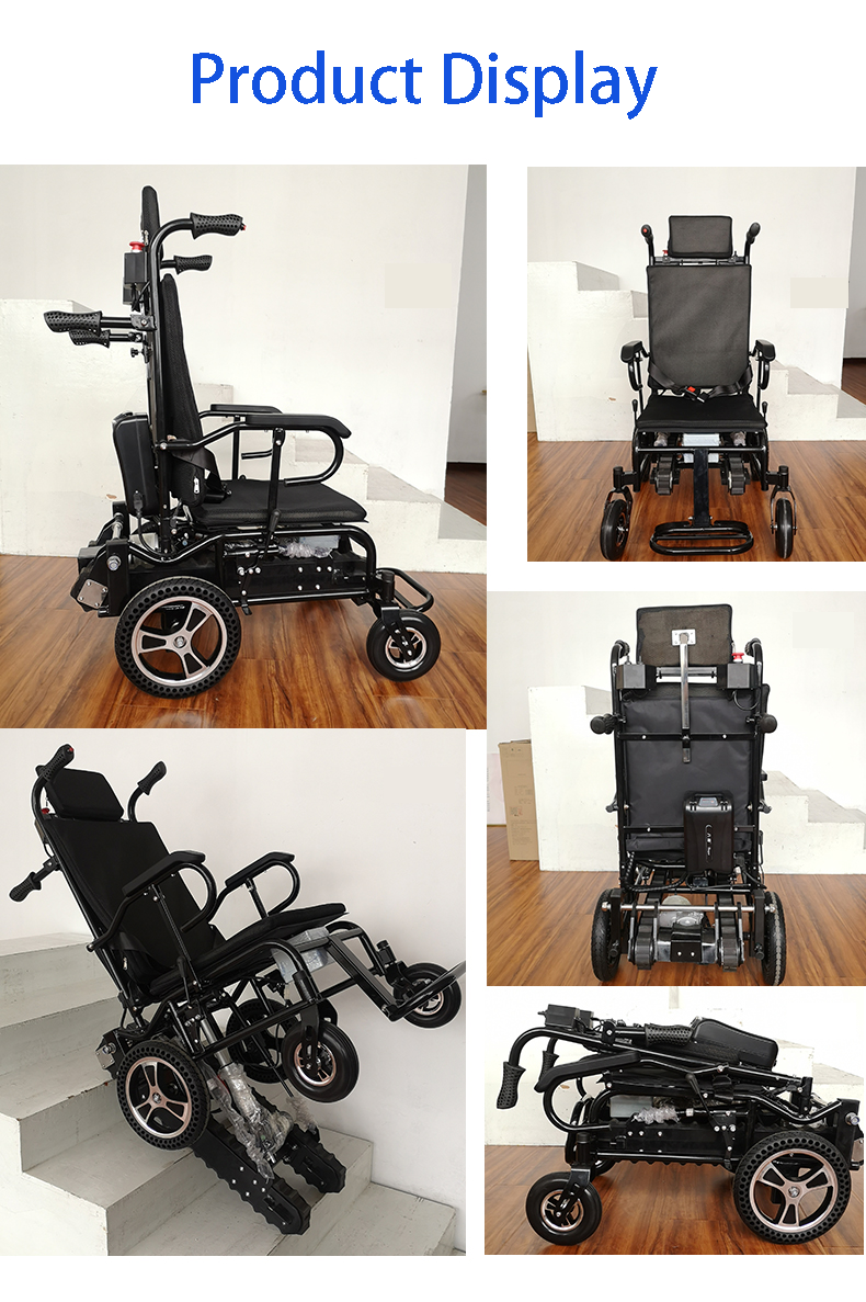 Lightweight Folding Electric Wheelchair For Adults Stair Lift Climbing &amp; Rehabilitation Therapy Supplies