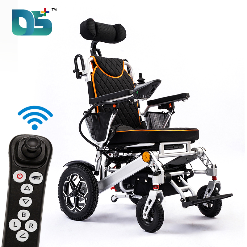 Adult Elderly Disabled Comfortable Detachable Neck Support Headrest Seat 47cm Foldable Backrest Reclining Electric Wheelchair