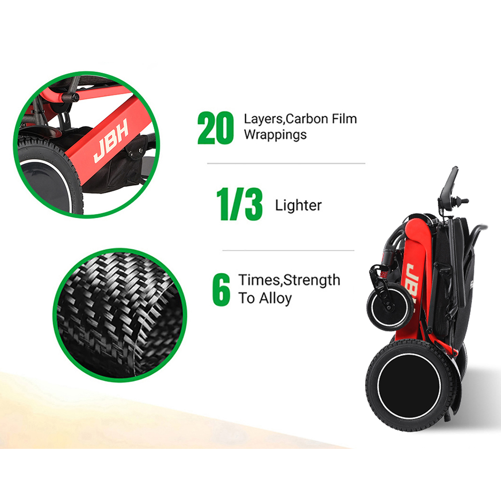 JBH DC03 Medical Therapy Equipment Trending Products Electric Wheelchairs Arrivals Carbon Fiber Metal 2026 New Black Ce 6 Km/h