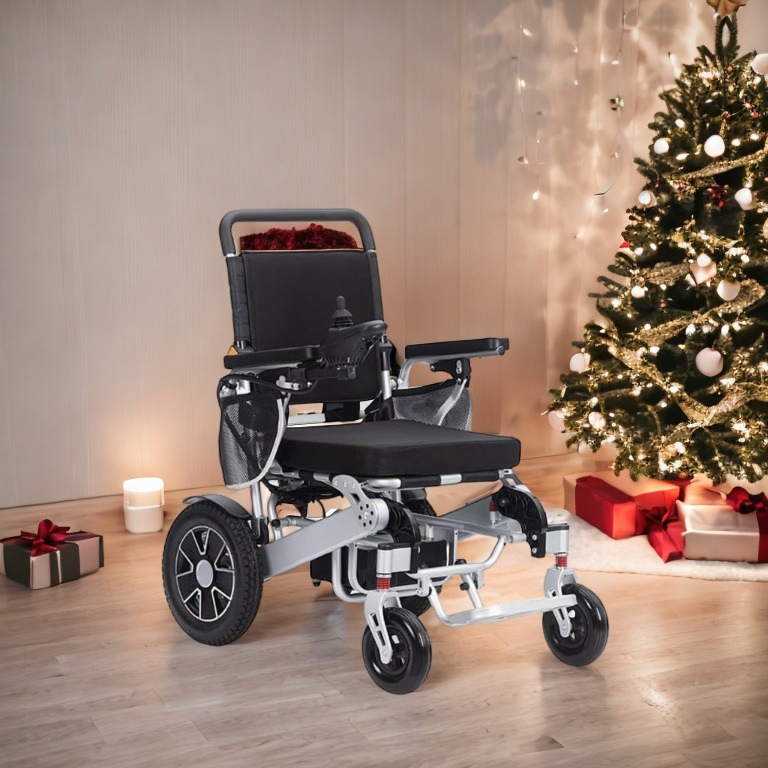 One Click Folding Electric Wheelchair Ultra Lightweight Power Chair for Senior Travel