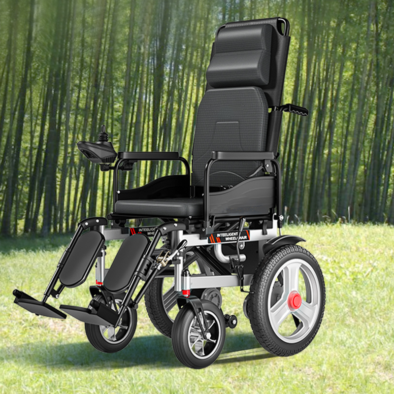 Comfortable Off-Road Wheelchair for Seniors Disabled Reclining Backrest with Stable Range Lithium Battery Capacity Wheelchair