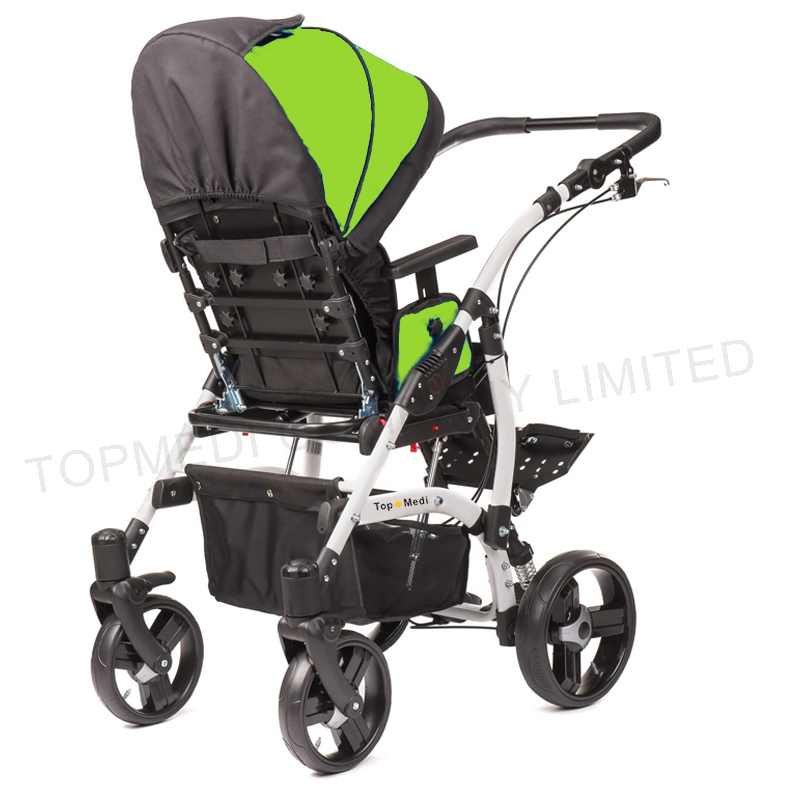 tilt in space special purpose wheelchair with reclining backrest for children with cerebral palsy