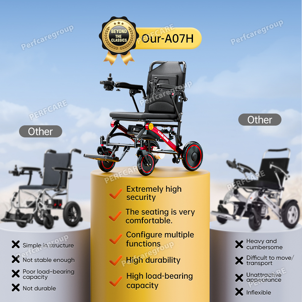 Home Hospital Indoor Use Compact Fold Narrow Design Space Saving 360&deg; Turning 17kg Lightweight Power Chair Electric Wheelchair