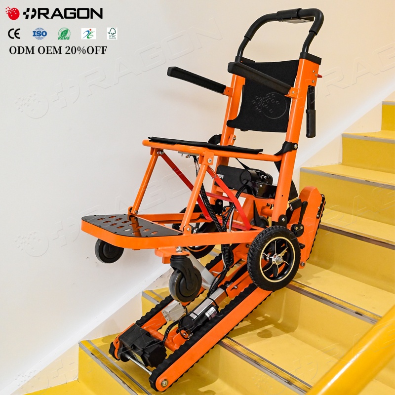 Factory Customized Lightweight Folding Electric Stair Climber Wheelchair Automatic Seat Adjustment CE Certified 1 Year Warranty
