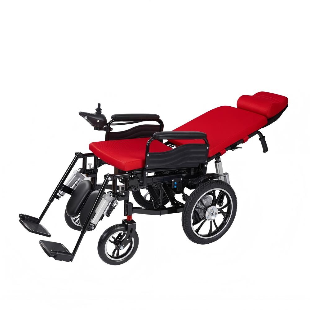 Brand New Cheap Foldable Portable Electric Wheelchair High Backrest Reclining Wheelchair for Seniors