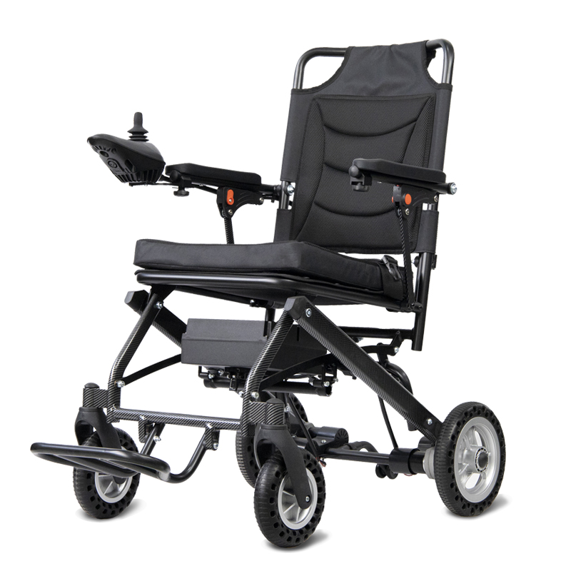 9.8KG Portable Lightweight Folding Electric WheelchairTaken On Plane Disabled Elderly Power Wheelchair 6A Lithium Battery
