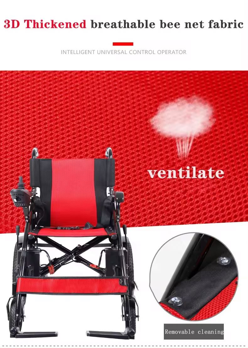 New Released Lightest Lithium Battery Electric Wheel Chair Lightweight Portable Foldable Electric Wheelchair with Long Distance
