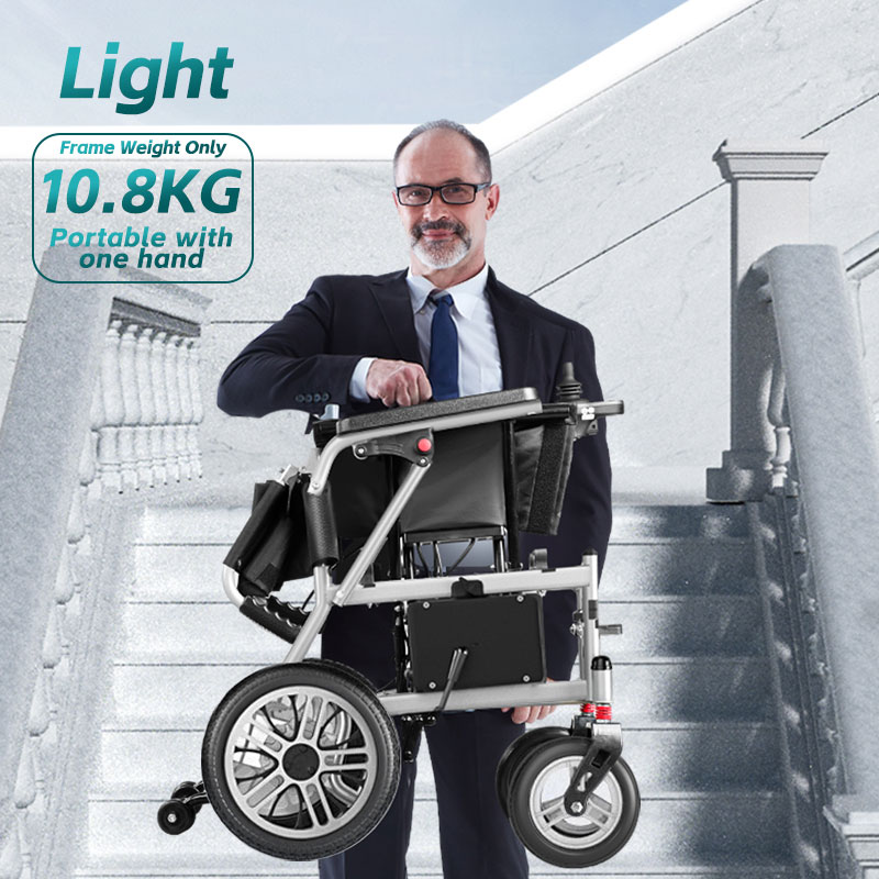 Lightweight Portable Luxury Intelligent Automatic Electric Wheelchair Lithium Battery Powered for Disabled or Elderly
