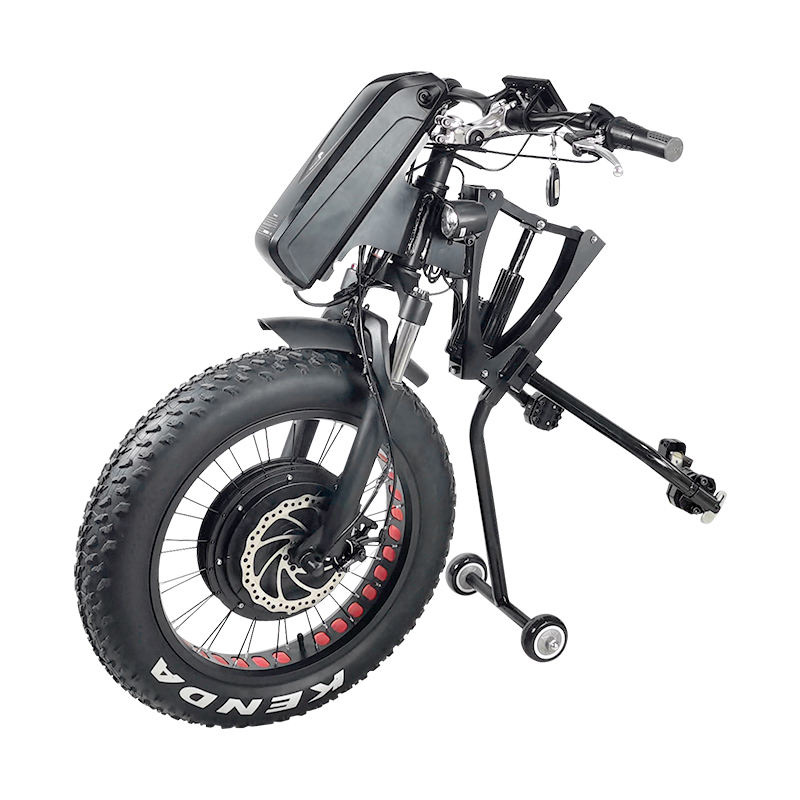 Electric Handbike Lightweight Foldable Wheelchair 1200W 48V Power Assist Front Drive Kit Stainless Steel Portable 35-50km/h