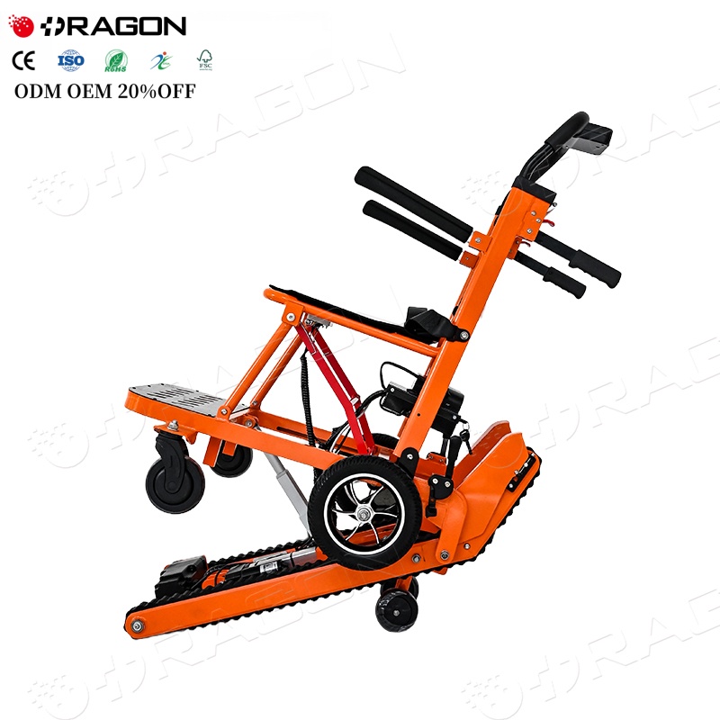 Factory Customized Lightweight Folding Electric Stair Climber Wheelchair Automatic Seat Adjustment CE Certified 1 Year Warranty