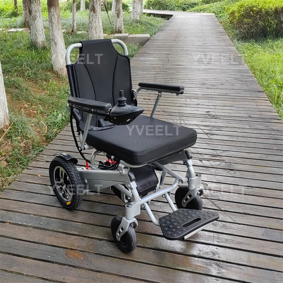 Cerebral Palsy Travel Portable Lightweight Folding Aluminum Electric Power Wheelchair with 24V Motor