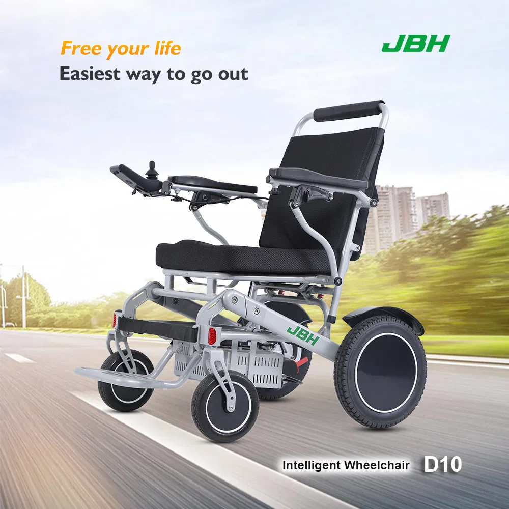 Model Fold & Travel Lightweight Electric Wheelchair Motor Motorized Wheelchairs Power Wheel Chair Aviation Travel Safe Heavy Duty Black