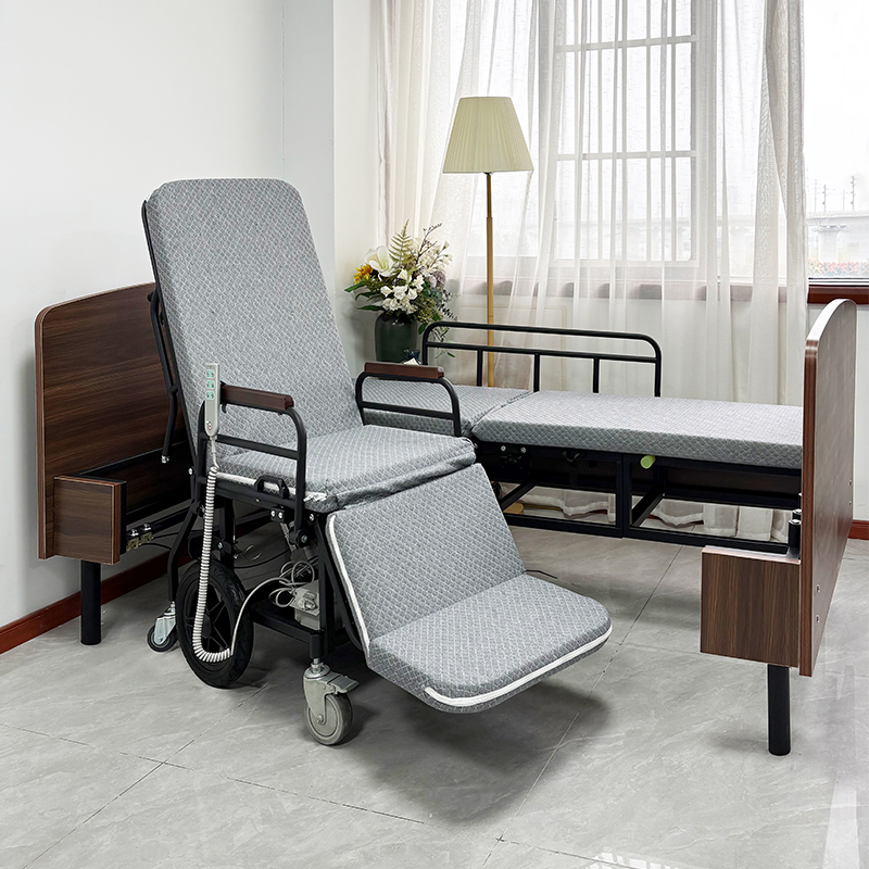 Hochey FH07 Electric Wheelchair Bed With German Okin Motor 24V Battery Adjustable Backrest &amp; Legs