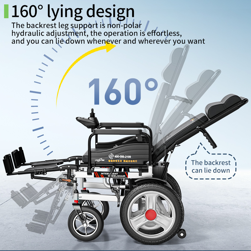 Comfortable Off-Road Wheelchair for Seniors Disabled Reclining Backrest with Stable Range Lithium Battery Capacity Wheelchair