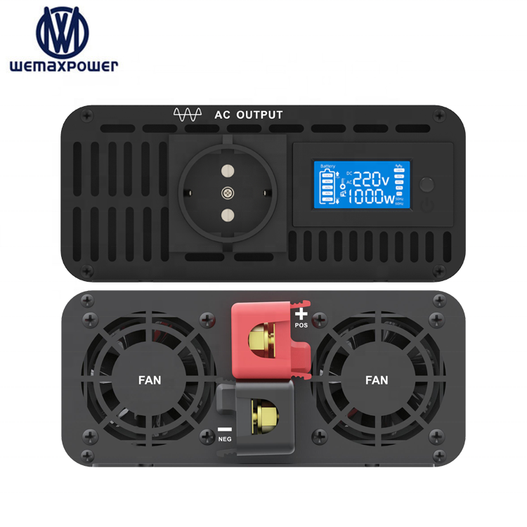 Smart LCD Display 12V/24V/48V 220V/230V/240V 50Hz/60Hz 1000W DC AC Single Pure Sine Wave High Frequency Portable Power Inverter