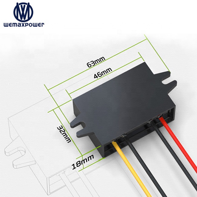 Waterproof 12vdc 24vdc Step up Down Dc12v 3amp Dc Voltage Regulator Buck Module 12/24v 12v 24v to 12v 3a Dc Converter