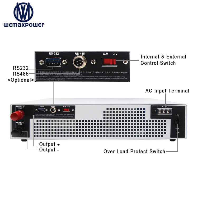 High Voltage 380V/220V/110V to 600V DC 5A Adjustable 3kW Single Output Industry Use Switching Mode AC-DC Power Supply