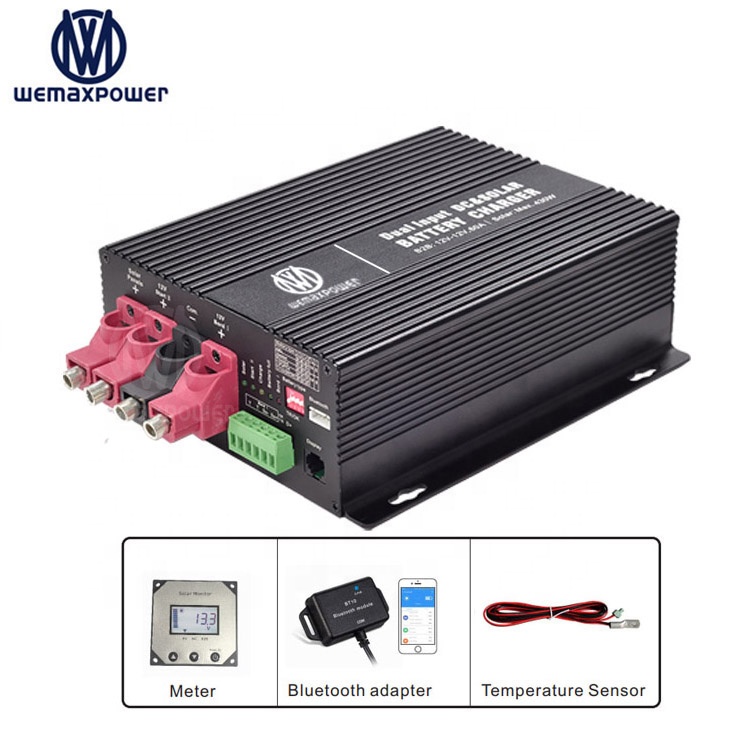 DC & Solar to DC Dual Input APP Smart Control Camper Recreational Vehicles 12v to 12v 14.6v 16.8v Battery to Battery Charger