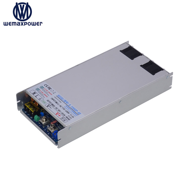 1000W AC100V-240V Input 24V/36V/48V/60V/72V/110V/150V Output Switching Power Supply With Active PFC Power Factor Correction