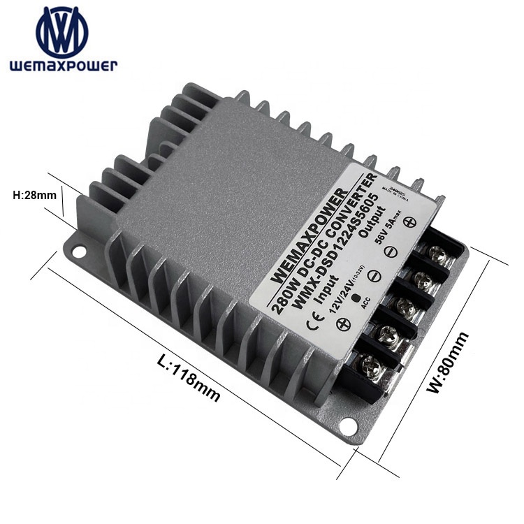 High Efficiency 12v 24v to 56v 5a Dc to Dc Voltage Regulator 5amp 12vdc 24vdc Step up 56vdc boost Converter