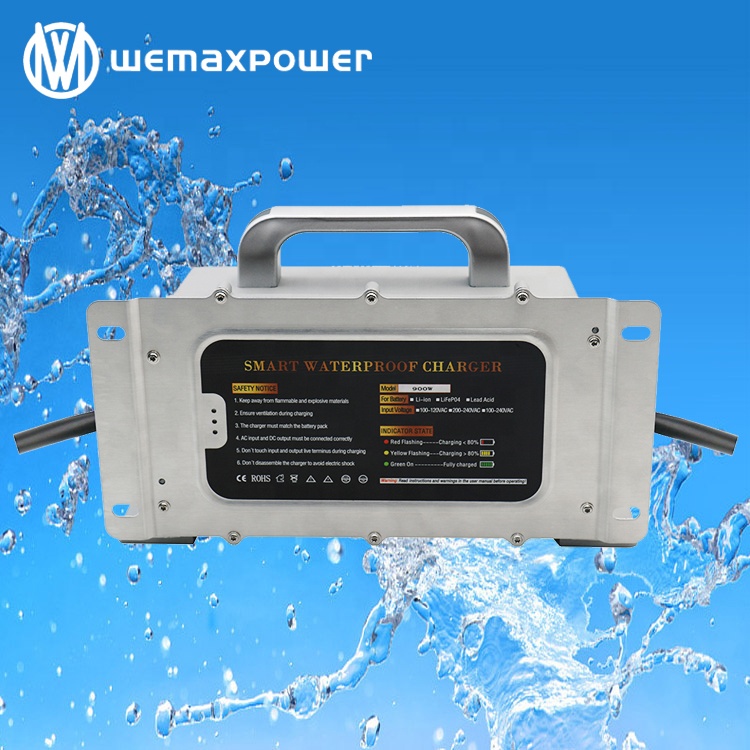 Waterproof 12v 35a 24v 28a 36v 20a  48v 15a 60v 12a 72v 10a Lead Acid Lithium Ion LiFe-PO4 Intelligent Smart Battery Charger