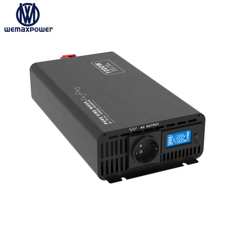 Smart LCD Display 12V/24V/48V 220V/230V/240V 50Hz/60Hz 1000W DC AC Single Pure Sine Wave High Frequency Portable Power Inverter