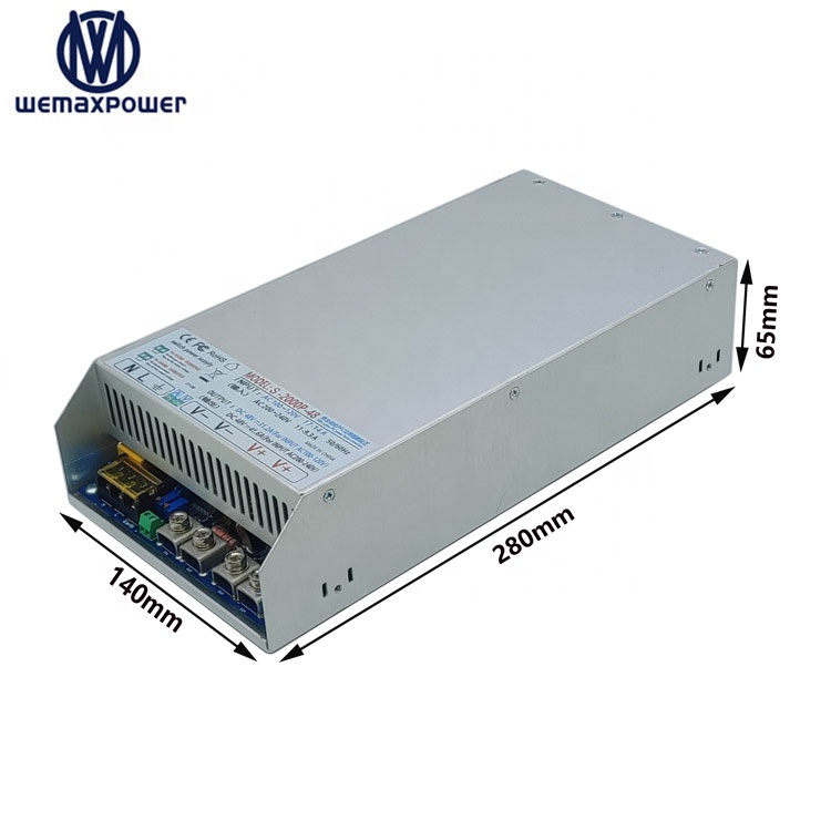 Ac to Dc 100-240vac to 60V 2KW Switching Power Supply Industrial 2000W with Active PFC 60V