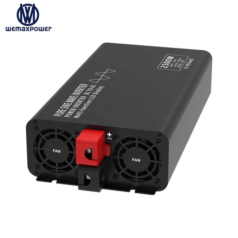 2.5KW DC to AC Smart Inverter 12V 24V 48V DC to 110V 120V 220V 230V 240V 50/60Hz Pure Sine Wave Power Inverter 2500W