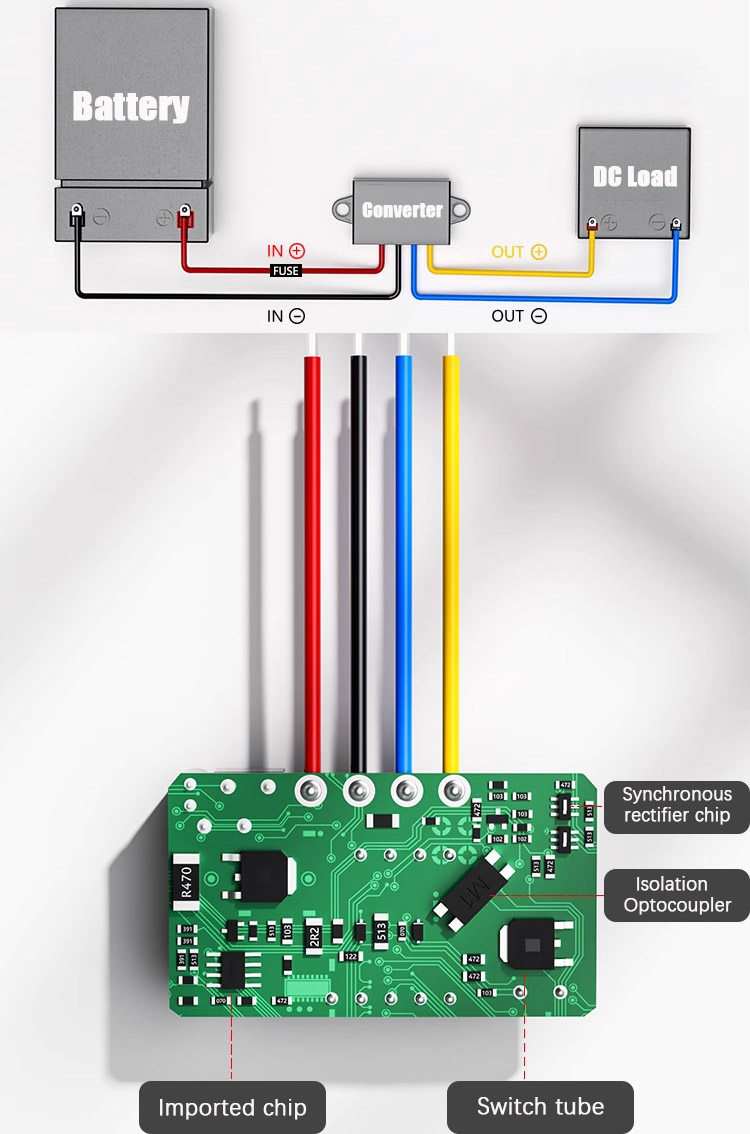 36VDC 48VDC to 12VDC 5A Isolated DC Step Down Converter Single Phase for Motor & Air Conditioner Applications