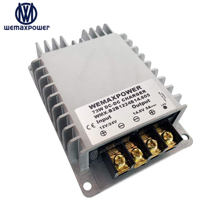 Wemaxpower Waterproof Battery to Battery  9-16V to 14.6V Max Charge Current 10A DC to DC Lithium Life-po4 Battery Charger