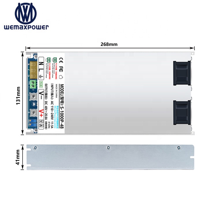 WEMAXPOWER Original AC to DC 100-240V to 36V 1000W 89.5% Efficiency >0.99 PF Switching Industrial Active PFC Power Supply